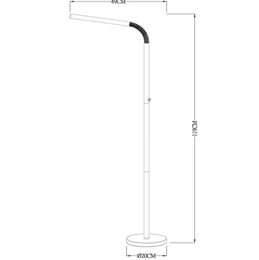 Gilly oplaadbare LED vloerlamp, zwart