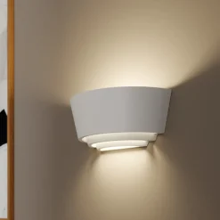 Gips wandlamp Azriel, wit, halfrond, 3-voudig