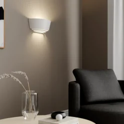 Gips wandlamp Azriel, wit, halfrond, 3-voudig