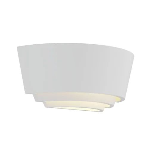 Gips wandlamp Azriel, wit, halfrond, 3-voudig