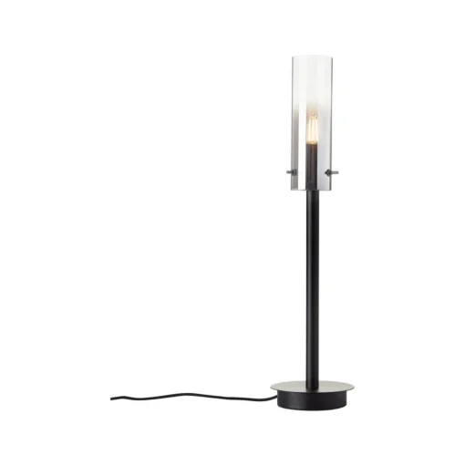 Glasini tafellamp, hoogte 49,5 cm, rookgrijs/zwart, glas