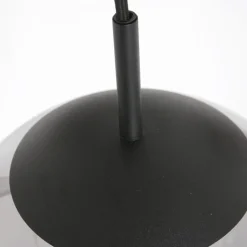 Glazen hanglamp Bollique, zwart, 3-lamps