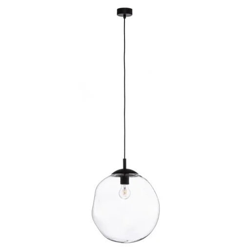 Glazen hanglamp Sol, Ø 35cm, zwart/helder