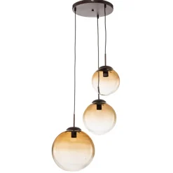 Glazen hanglamp Varus amber 3fl Ø 51 cm