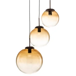 Glazen hanglamp Varus amber 3fl Ø 51 cm