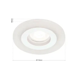 Glow inbouwspot, wit, metaal, Ø 11 cm, GU10