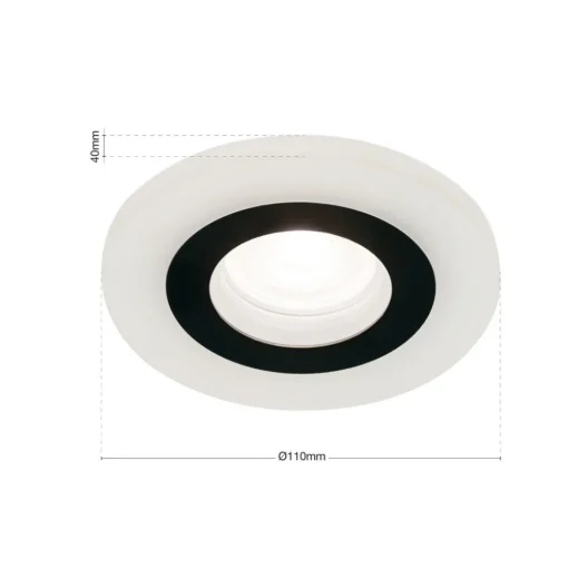 Glow inbouwspot, zwart, metaal, Ø 11 cm, GU10