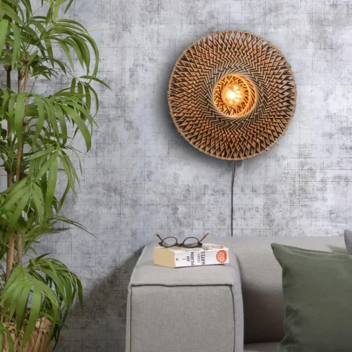GOED & MOJO Bali wandlamp van bamboe, Ø 44 cm