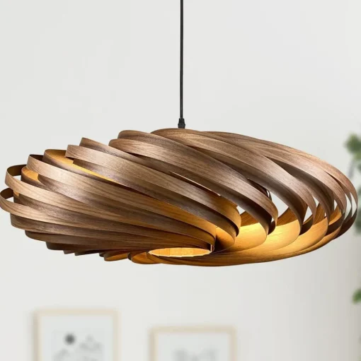Gofurnit Veneria hanglamp, noten, Ø 70 cm