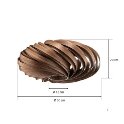 Gofurnit Veneria plafondlamp, noten, Ø 50 cm