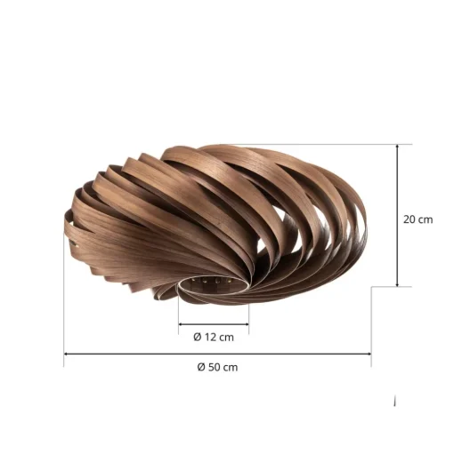 Gofurnit Veneria plafondlamp, noten, Ø 50 cm