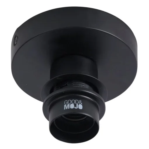 GOOD & MOJO plafondlamp Bali, Ø 60 cm, zwart/natuur, bamboe