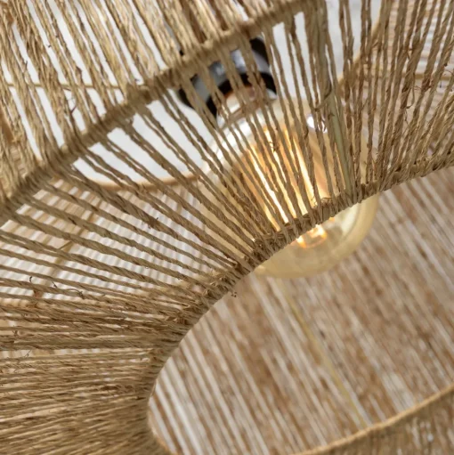 Good & Mojo vloerlamp Iguazu, naturel/zwart, Ø50cm, cilinder