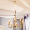 Gouden kroonluchter Retro, met acht lampen