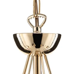 Gouden kroonluchter Retro, met acht lampen