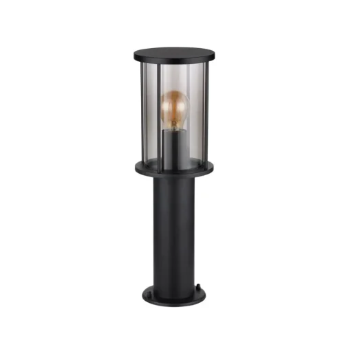 Gracey sokkellamp, hoogte 45 cm, zwart, roestvrij staal, IP54