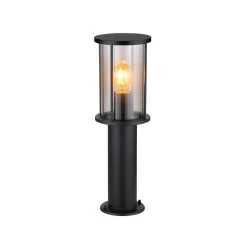 Gracey sokkellamp, hoogte 45 cm, zwart, roestvrij staal, IP54