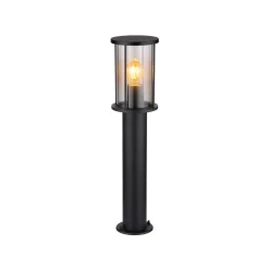Gracey sokkellamp, hoogte 60 cm, zwart, roestvrij staal, IP54