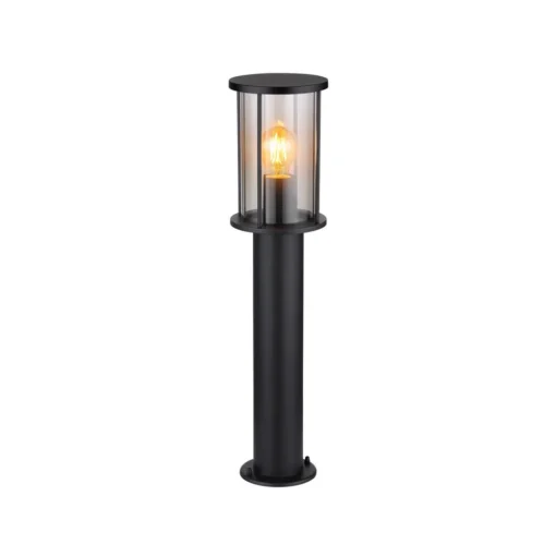 Gracey sokkellamp, hoogte 60 cm, zwart, roestvrij staal, IP54