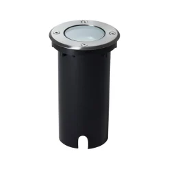 Grondspot inbouwlamp Itch, Ø 11 cm, roestvrij staal, metaal