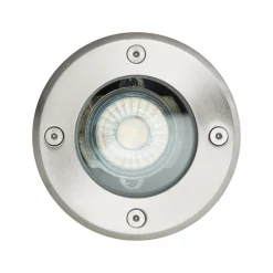 Grondspot inbouwlamp Itch, Ø 11 cm, roestvrij staal, metaal