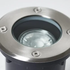 Grondspot inbouwlamp Itch, Ø 11 cm, roestvrij staal, metaal