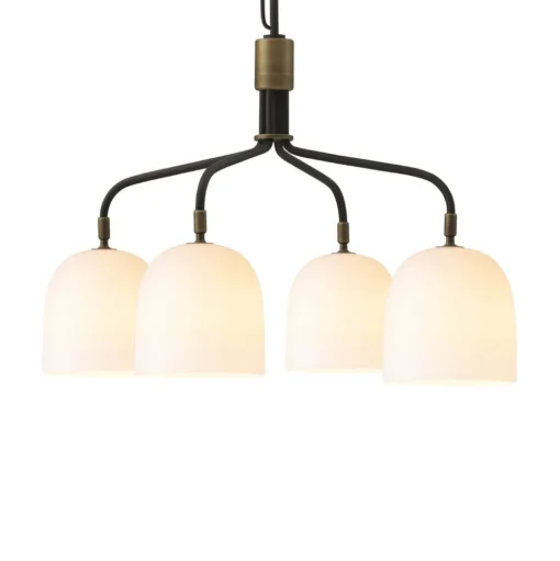 Gubi Kroonluchter Howard 4-lamps Ø 66 cm brons/wit