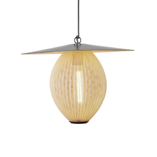 Gubi Satellite buiten hanglamp, 45x27 cm, zwart/mosterdgoud