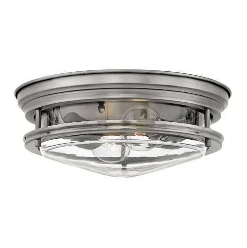 Hadrian buiten plafondlamp, antiek nikkel/helder