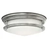 Hadrian buiten plafondlamp, antiek nikkel/opaal wit