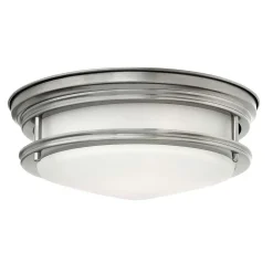 Hadrian buiten plafondlamp, antiek nikkel/opaal wit
