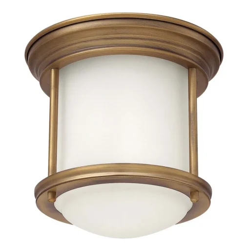 Hadrian Mini buiten plafondlamp, brons/opaal wit