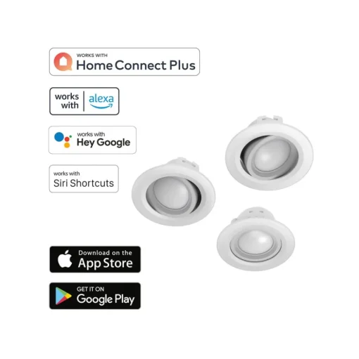 Hama WLAN inbouwspot, app-besturing CCT per 3 wit