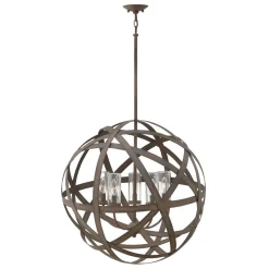 Handgesmede buiten hanglamp Carson, 5-lamps