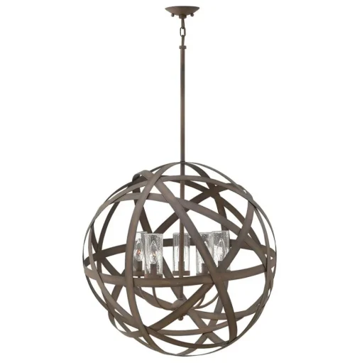 Handgesmede buiten hanglamp Carson, 5-lamps
