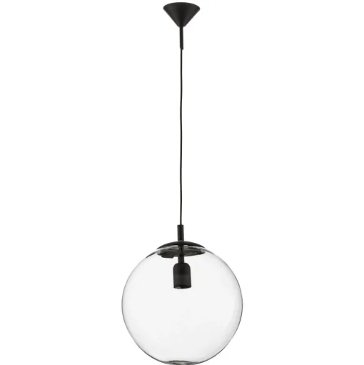 Hanglamp 562, glas helder, kap/baldakijn zwart
