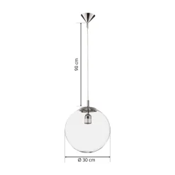 Hanglamp 562, glas helder, kap/baldakijn chroom