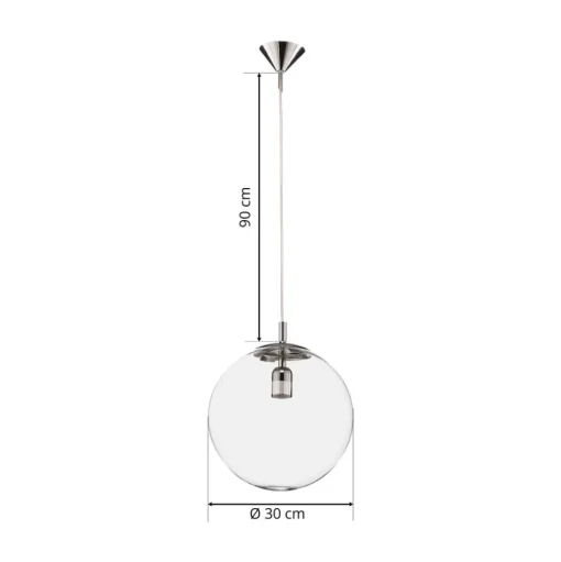 Hanglamp 562, glas helder, kap/baldakijn chroom