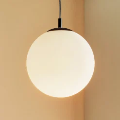 Hanglamp 562, mat glas, kap/baldakijn zwart