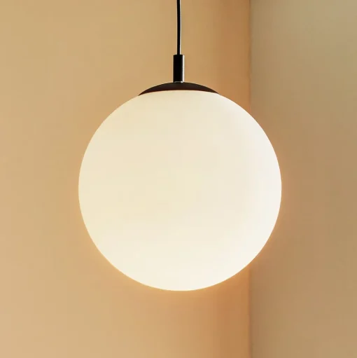 Hanglamp 562, mat glas, kap/baldakijn zwart