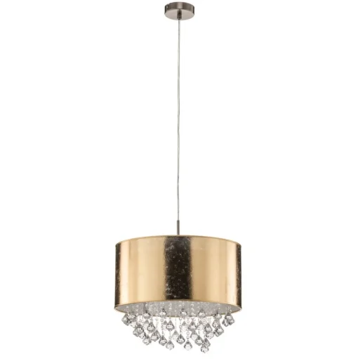 Hanglamp Amy met kunststof kristallen, goud