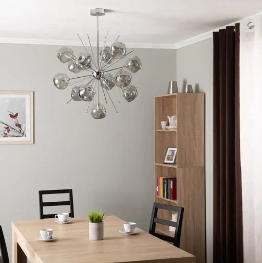 Hanglamp AV-1777-13K chroomkleurig glas 13-vlammig