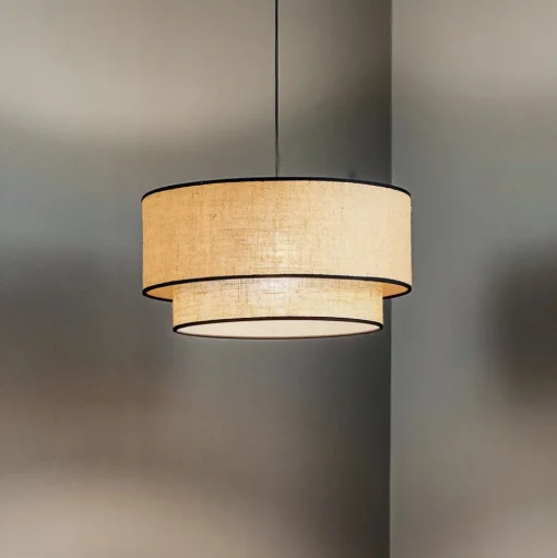 Hanglamp Boho jute & zwart Ø45cm 1-lamp