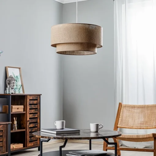 Hanglamp Boho jute naturelbruin Ø45cm 1-lamp