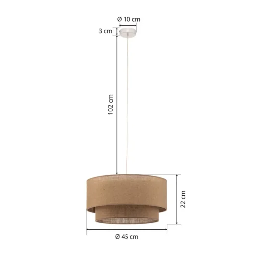 Hanglamp Boho jute naturelbruin Ø45cm 1-lamp