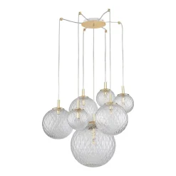 Hanglamp Cadix van glas, 7-lamps