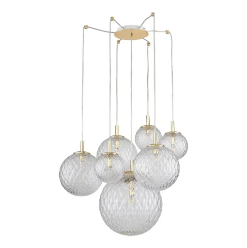 Hanglamp Cadix van glas, 7-lamps
