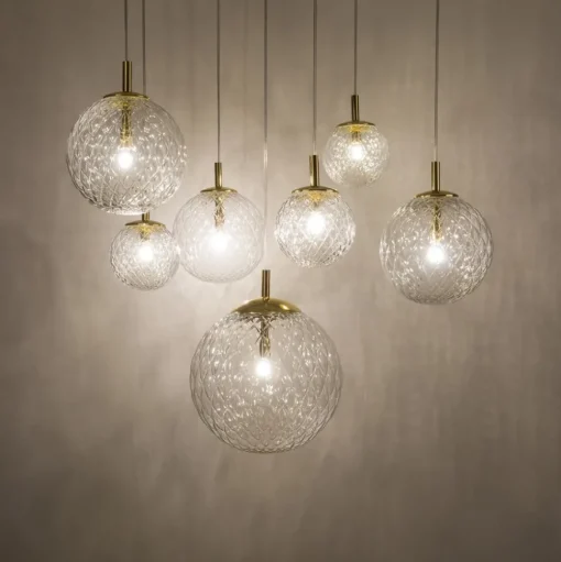Hanglamp Cadix van glas, 7-lamps