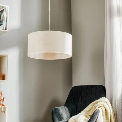 Hanglamp Canvas, linnen kap Ø 50 cm, rond