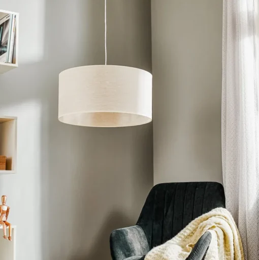 Hanglamp Canvas, linnen kap Ø 50 cm, rond